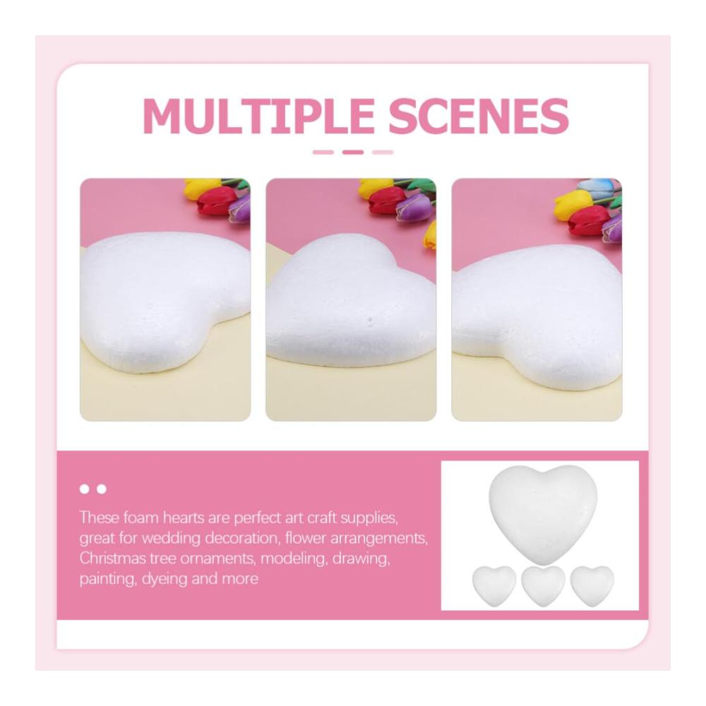 Hochwertiger Steckschaum für DIY Blumenarrangements - 4er Set Herz- und Kugelform | Perfekt für Valentinstag und Hochzeiten | Schaumstoff-Herzen und -Kugeln für kreative Kunstprojekte | 59 Zoll