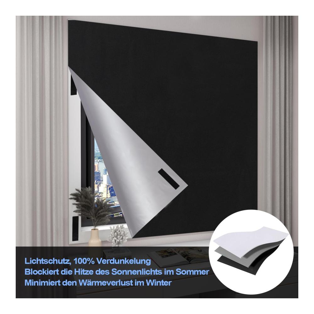 Verdunkelungsrollo 300x145cm - Spuppy Seitenzug- & Springrollos für 100% Dunkelheit | Einfache Montage ohne Bohren | Rollos & Jalousien für Schlafzimmer | Temporäre Verdunkelungsvorhänge ideal für unterwegs