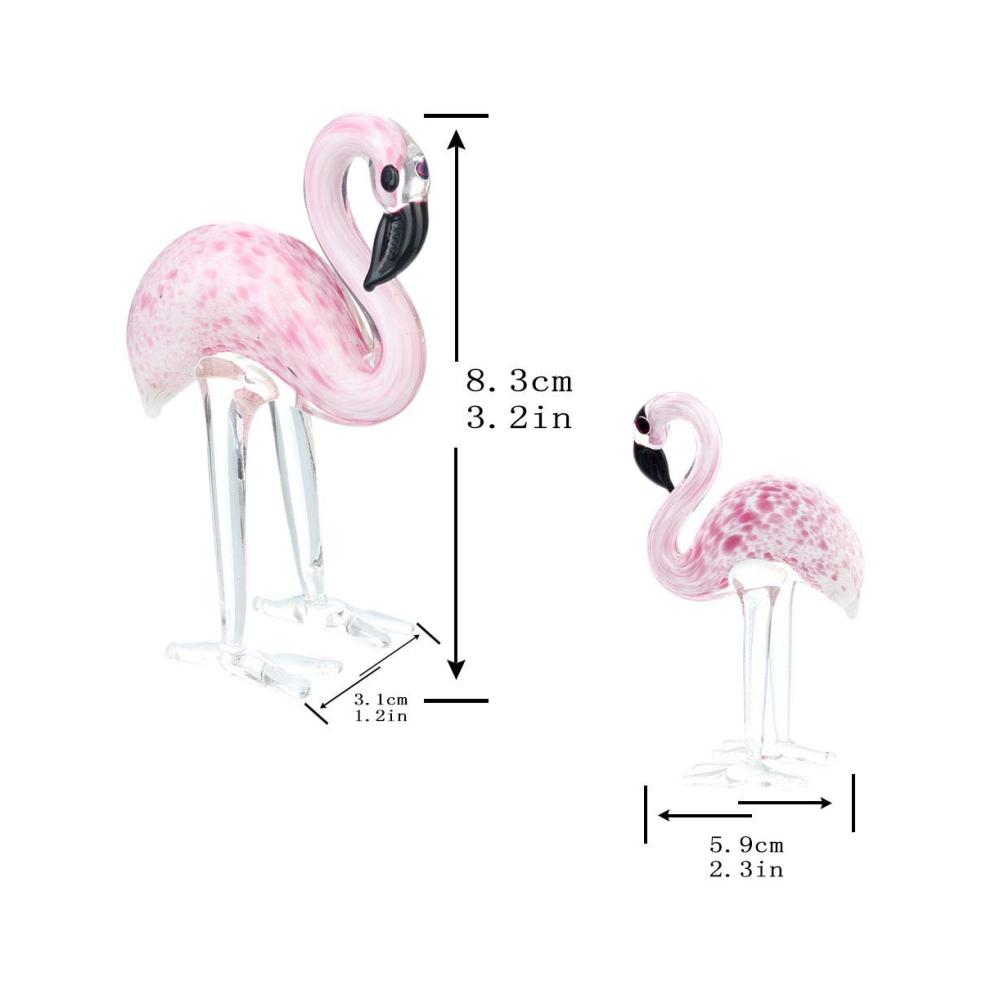 Entdecken Sie die Eleganz 2 Exquisite Glasfiguren - Handgefertigte Flamingos als Kunstobjekte für stilvolle Heimtischdekoration - Mundgeblasene Glaskunst für einzigartigen Charme in Ihrem Zuhause