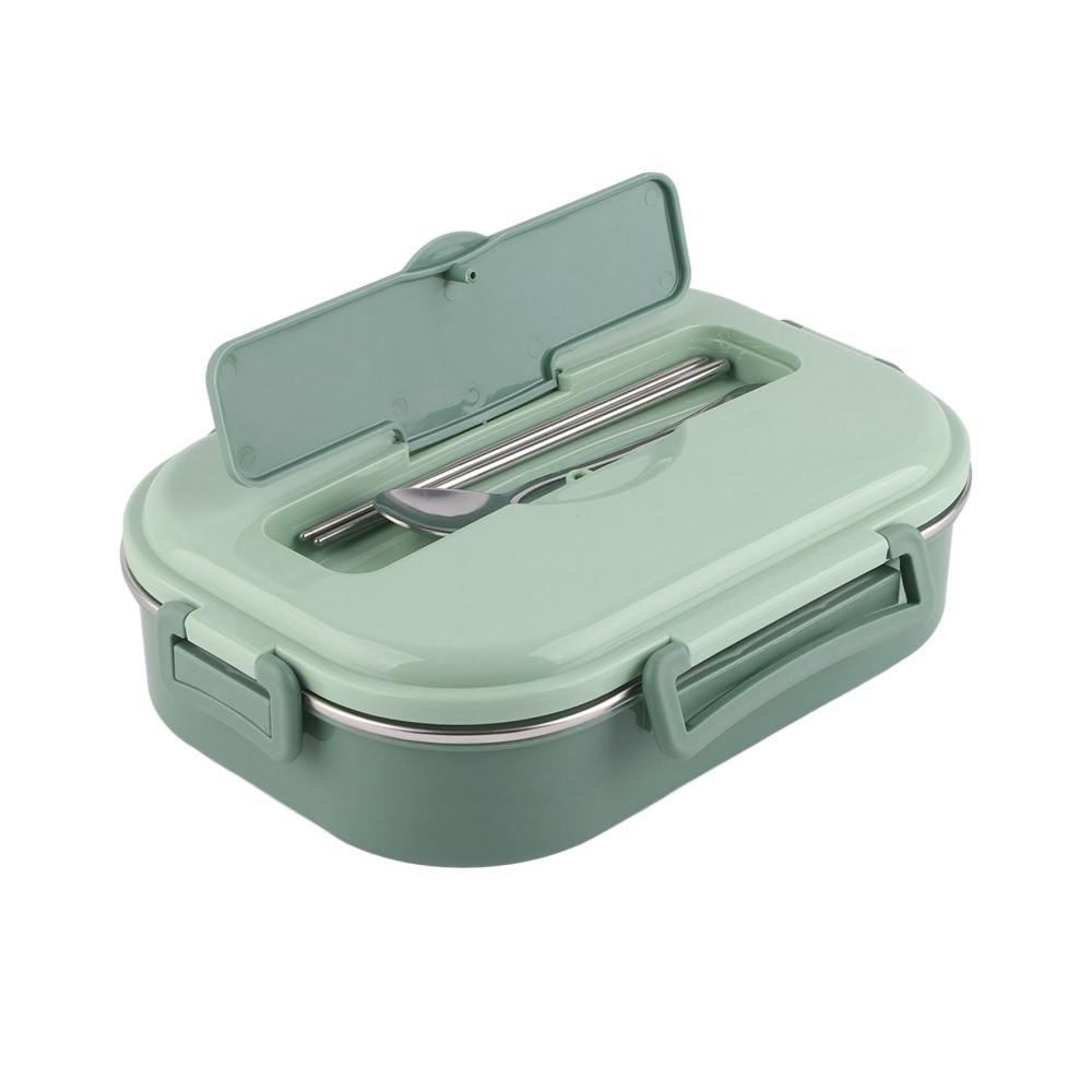Entdecken Sie die Innovation Premium Edelstahl Bento Boxen Set mit Auslaufschutz | Inklusive Löffel und Essstäbchen | Tragbare Lunchbox für Schüler und Erwachsene | 4-Gitter Design mit Tropfsuppenschüssel für ultimative Mahlzeitenvielfalt