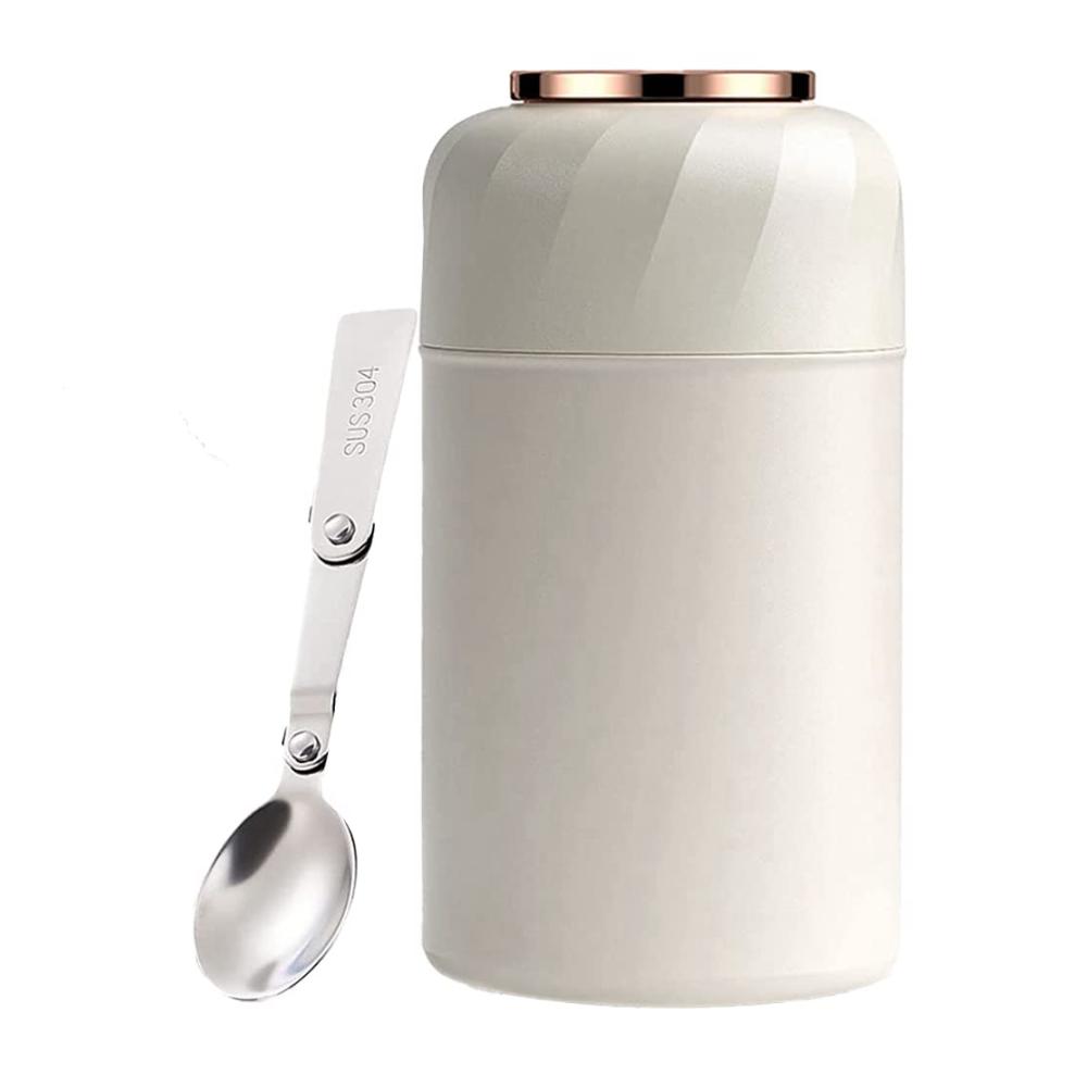 Halten Sie Ihr Essen heiß unterwegs! Thermos-Lebensmittelbehälter Lebensmittel-Lunchbox 500ml Thermobecher aus Edelstahl für Suppe - Isolierter Wärmebehälter