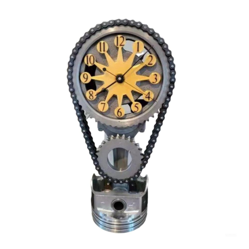 Entdecken Sie die faszinierende Welt der Uhrwerke 3D-Metallausgabe motorisierte Steuerkettenuhr mit rotierendem Vintage-Design. Perfekte Dekoration für Zuhause Büros und Wohnzimmer. Einzigartige gelbe Farbgebung