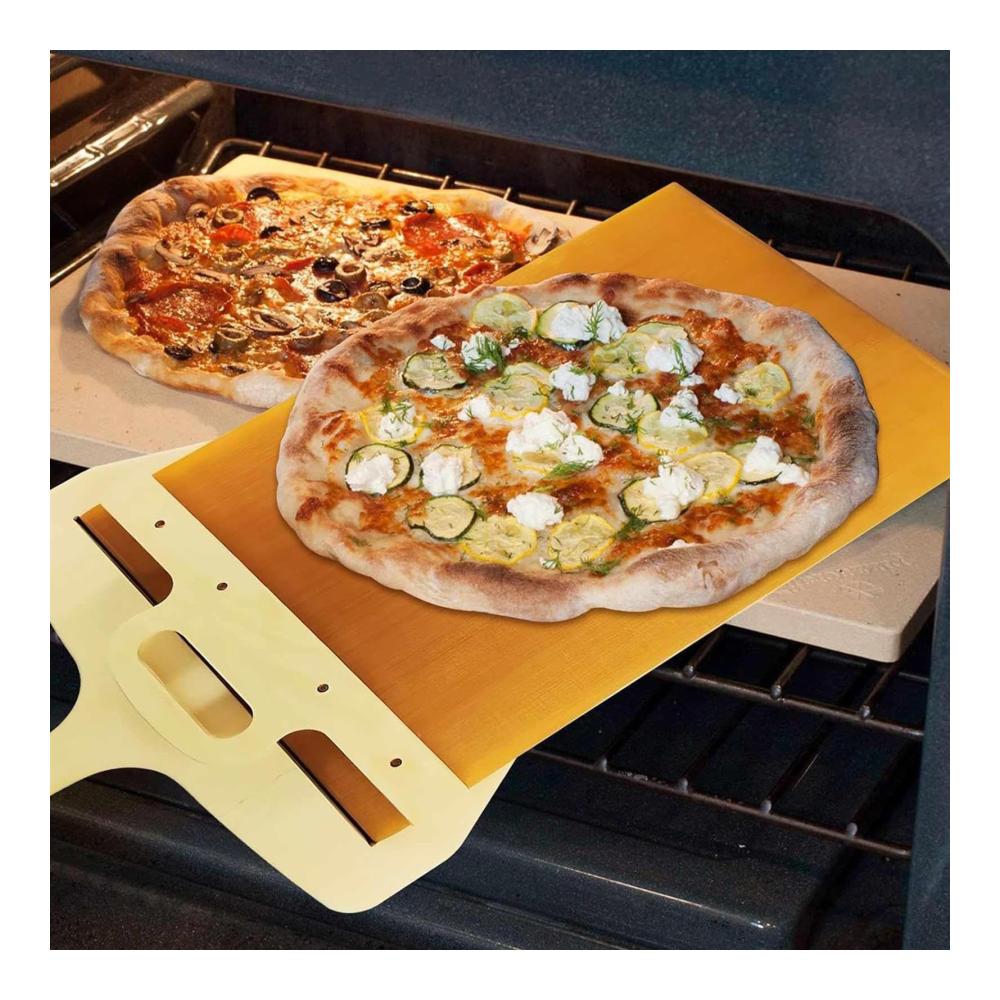 Erleichtern Sie das Pizzabacken mit unseren Antihaft-Pizzapfannen | Große Ofen-Pizzaschaufel mit Holzgriff für Zuhause & Restaurants | 55x30cm Ideal für köstliche Pizzen