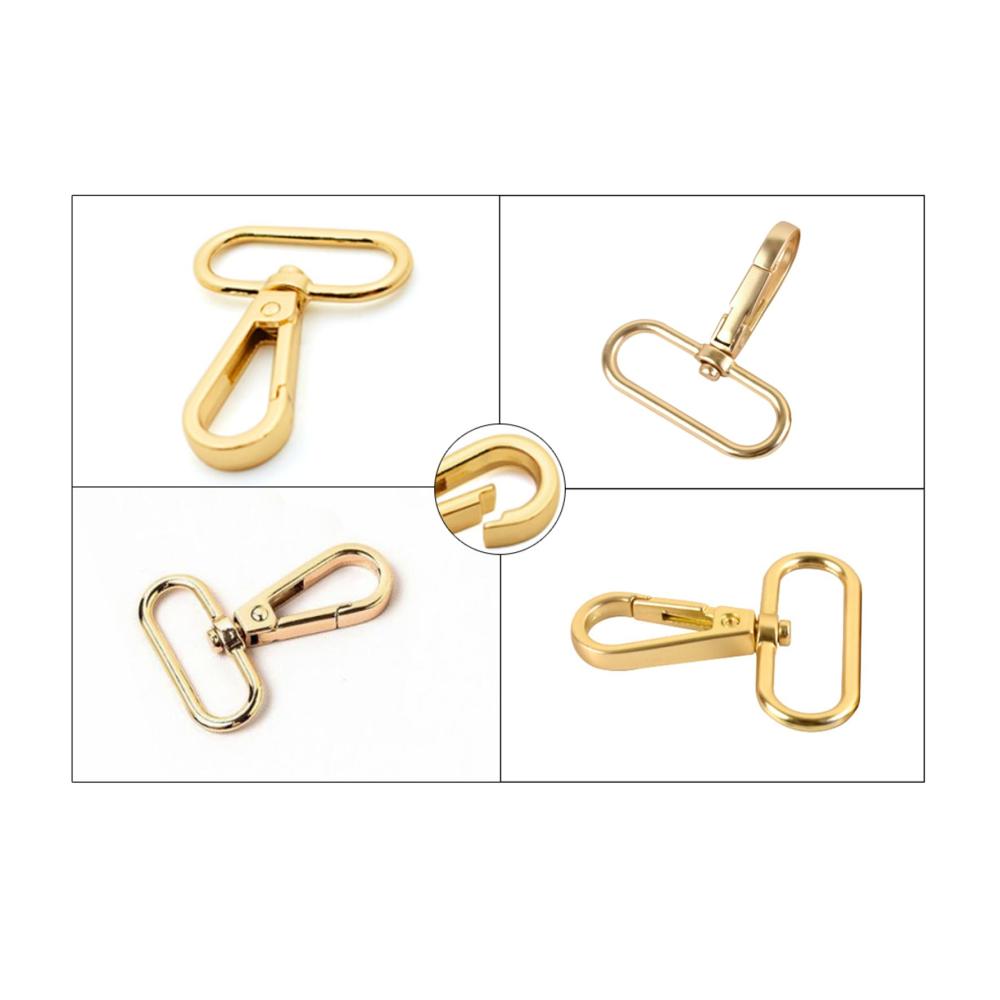 30er Set Gold D-Ring Karabinerhaken für DIY Taschen - Metall Triglide Gurtversteller und mehr - Praktisches Zubehör für Gürtelschnallen & Taschenprojekte