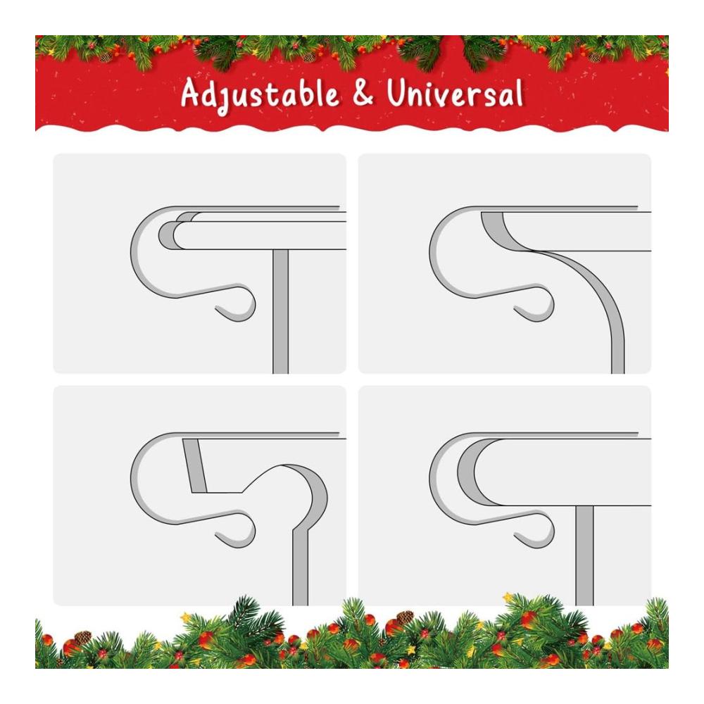 Weihnachtsstrumpfhalter-Set für festliche Kamindekoration | 6 Halter Schwarz | Weihnachtssockenhaken für stilvolle Weihnachtsatmosphäre | Praktische Haken für Weihnachtsstrümpfe und mehr