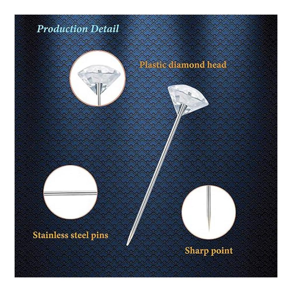 Exquisite Stecknadeln 300 Stück 5 2x8 cm Diamantnadel-Korsagenbroschen für Hochzeitsdeko und DIY - Robuste Silber- & Weißtöne für stilvolles Handwerk