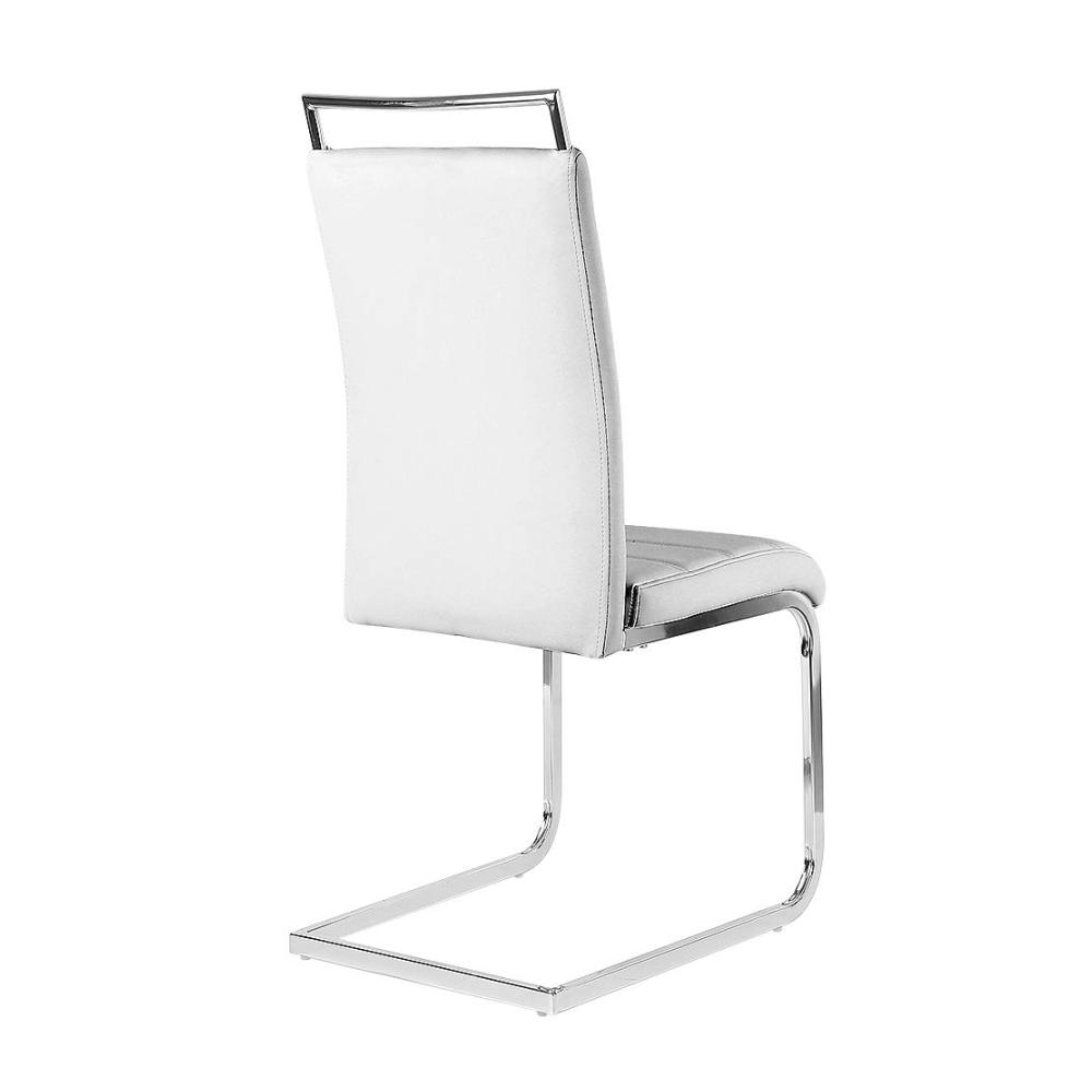 Belfoyer Esszimmerstühle Set Komfortables PU-Leder Bürostuhl geeignet verdickte Schwammkissen weißes Kissenleder 2-Stück-Set