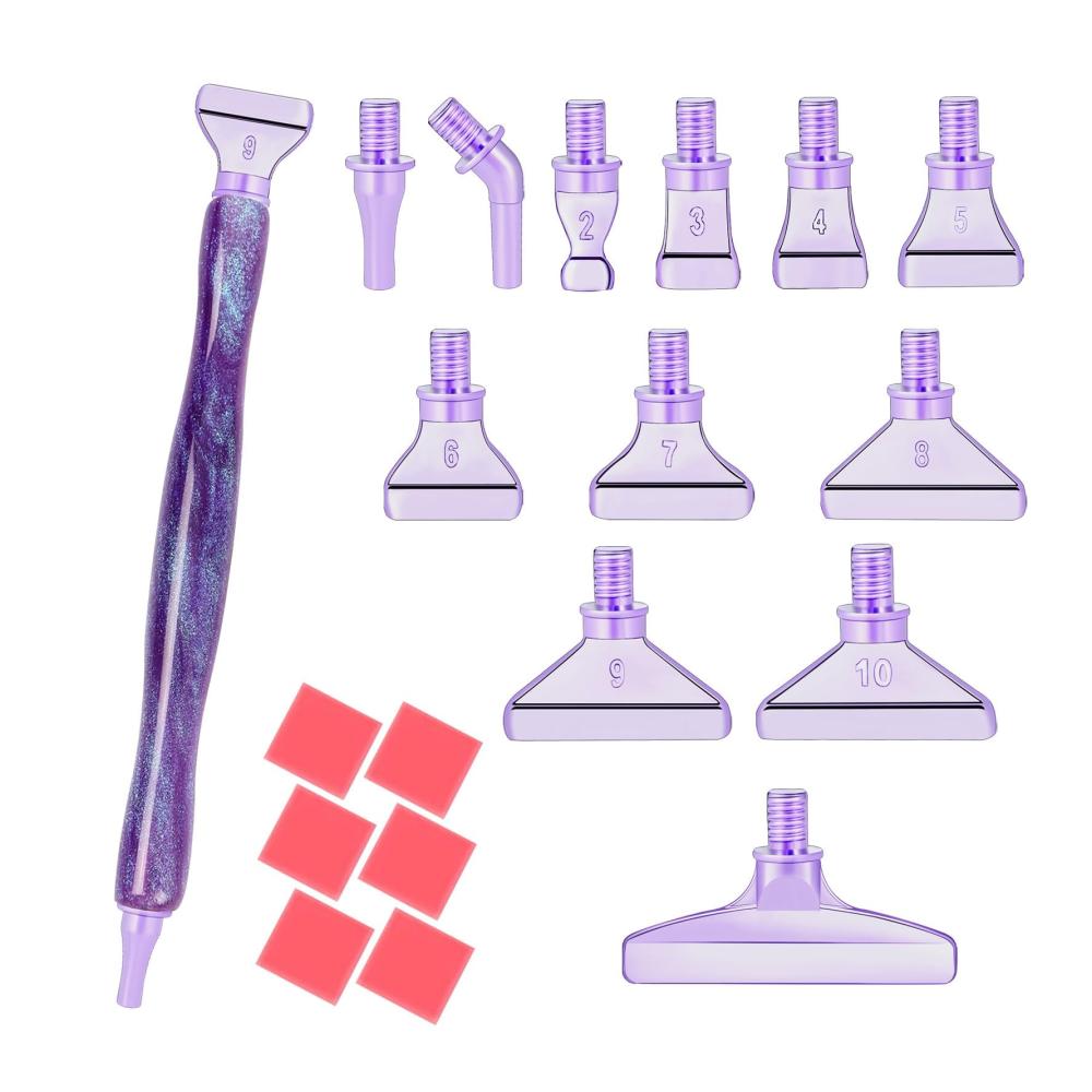 Entdecken Sie das Ultimative DIY Diamond Painting Werkzeug & Zubehör Set für Künstler Papasgix 20-teiliges 5D Diamond Painting Stift Set inklusive Metall Ersatzköpfen - Perfekt für Mosaikherstellung und mehr! (Violett Lila