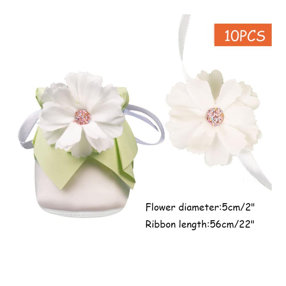 10 weiße Kunstblumenköpfe aus Seide - Perfekte Dekoration für Dessert-Bars Hochzeiten & Partys - Natürlich aussehende Blumenarrangements für Cupcake-Einsätze & mehr