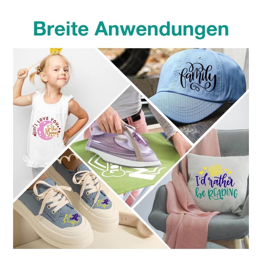 Entdecken Sie die Vielfalt Zwanzer Plotterfolie Textil - 12 Farben Flexfolie für lebendige Designs! Ideal für T-Shirts & Stoffe einfach zu verwenden mit Heißpressen oder Haushaltseisen (30.48cm x 20.32cm