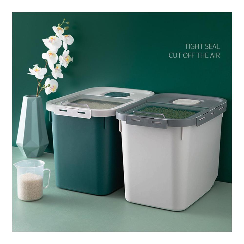 Organisiere und Schütze deine Vorräte mit unseren Müslidosen! 10 kg Kapazität transparenter Behälter mit Klappdeckel für einfache Nutzung. Perfekt für Tiernahrung Bohnen Körner und Mehl. Halte deine Küche ordentlich und deine Zutaten frisch