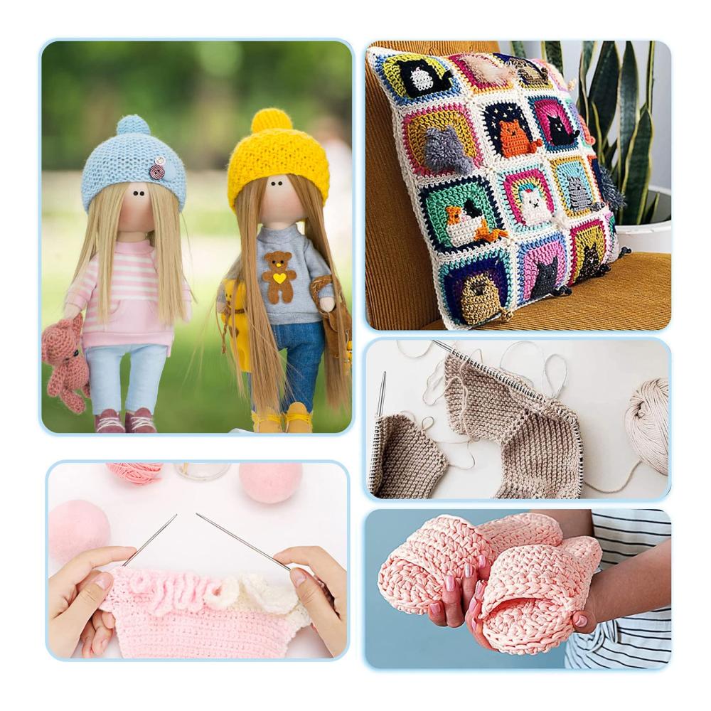 Entdecken Sie das DRERIO 11-teilige Rundstricknadel-Set aus leichtem Edelstahl für präzises Stricken von Socken Ärmeln und kleinen Projekten. Inklusive praktischem Lineal