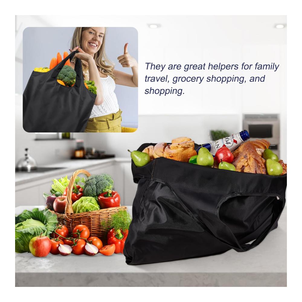 2er Pack Einkaufstaschen Faltbar | Umweltfreundliche Wiederverwendbare Tüten | Leichte Faltbare Einkaufstaschen mit Beutel | Waschbar & Langlebig | Praktische Shoppingbegleiter