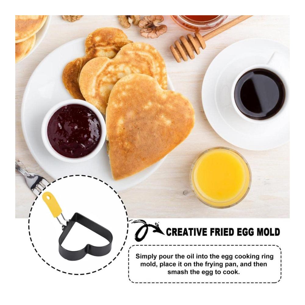 Premium Omelettpfannen Set - 4 Stück Spiegeleiformen mit Antihaftbeschichtung und Silikongriffen | Ideal für Pancakes Sandwiches Hackbraten & mehr