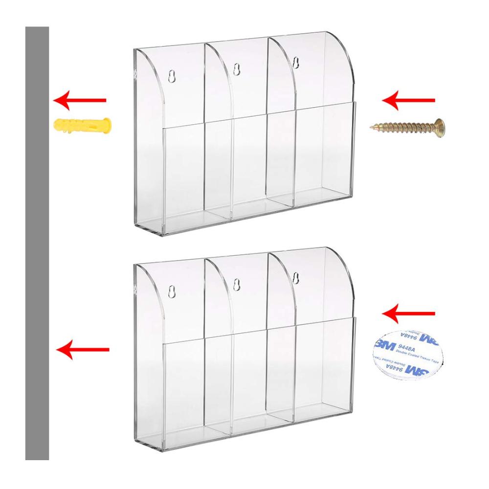 Ordnen Sie Ihre Zeitschriften & Zeitungen mit Stil Yeemeen Transparente Fernbedienung Wandhalterung & Aufbewahrungsbox für Schreibtisch & Nachttisch