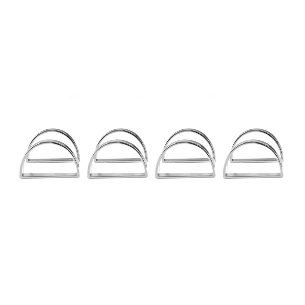 8er Set Edelstahl Serviettenringe - Glänzende Halbkreisform verhindert Ausbleichen & Rost - Perfekt für Abendessen Jahrest