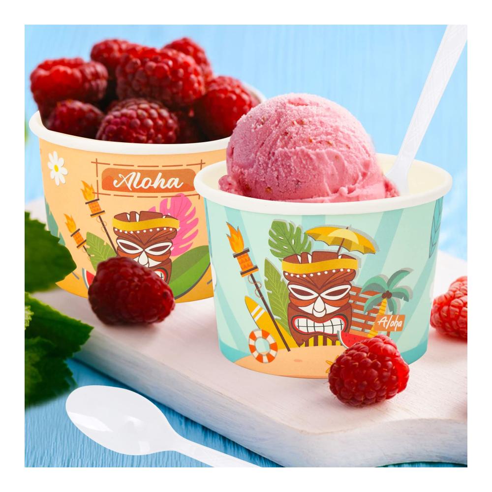 Entzückende GLAITC Eisschalen Pappe 24 Stück | Leckere Dessertschalen für Eiscreme & Gefrorenen Joghurt | Perfekt für Getränke & Suppe | Nachhaltige Dessert-Schüsseln aus Papier