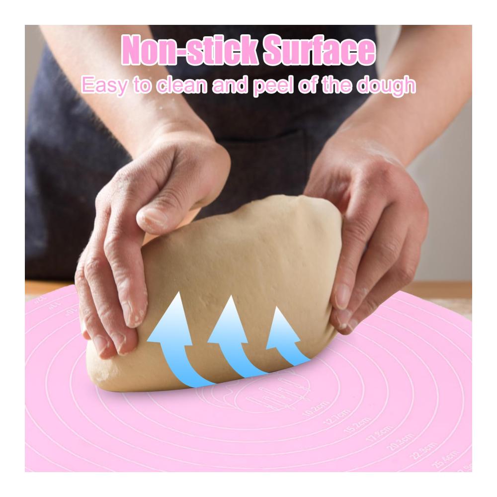 Entdecken Sie die Magie des Backens mit unseren 2 Stück Runden Silikon Backunterlagen! Non-Stick rutschfest und mit Skala für präzises Arbeiten. Ideal für Theken Ofen und Tortenkrusten. Backmatten die das Backen zum Vergnügen machen