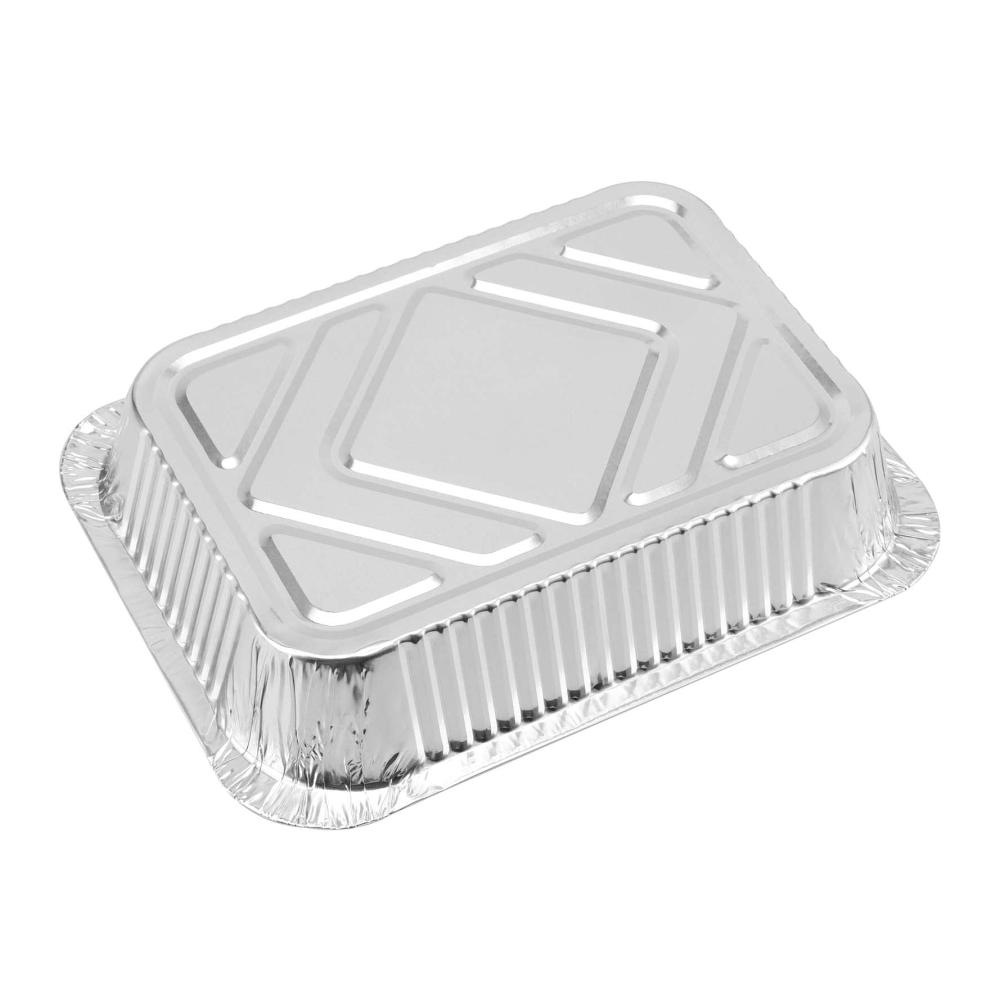 60er Packung Vorratsdosen Aluminiumfolien-Tabletts mit Deckel - Ideal zum Backen Kochen Einfrieren & mehr - Große Luftfritteusen-Blechdosen 1000ml