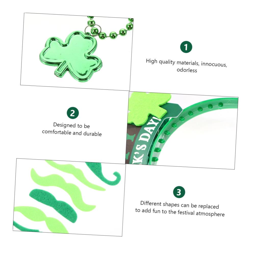ABOOFAN 6 Stück Irisches Ornament St Patrick Day Stirnband St Patrick Day Stirnband St Patrick Day Partyzubehör Kreative Kostüm Requisiten Kette Mit Anhänger Hutzubehör für Partyfotoautomat Zubehör