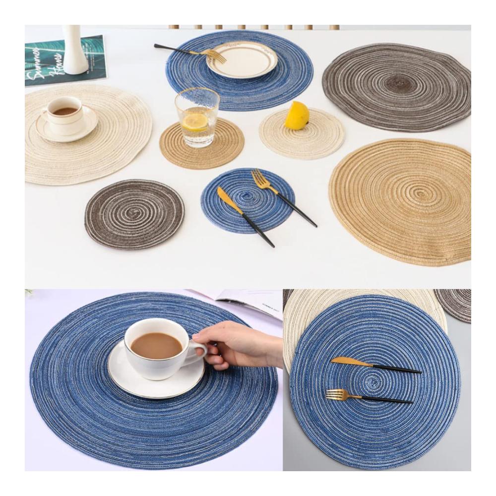 Entdecken Sie die Schönheit von 6PCS Rutschfesten Platzsets - Hitzebeständig und Waschbar | Perfekt für Ihren Esstisch | Attraktive Geflochtene Designs | Hochwertige Tischsets Set
