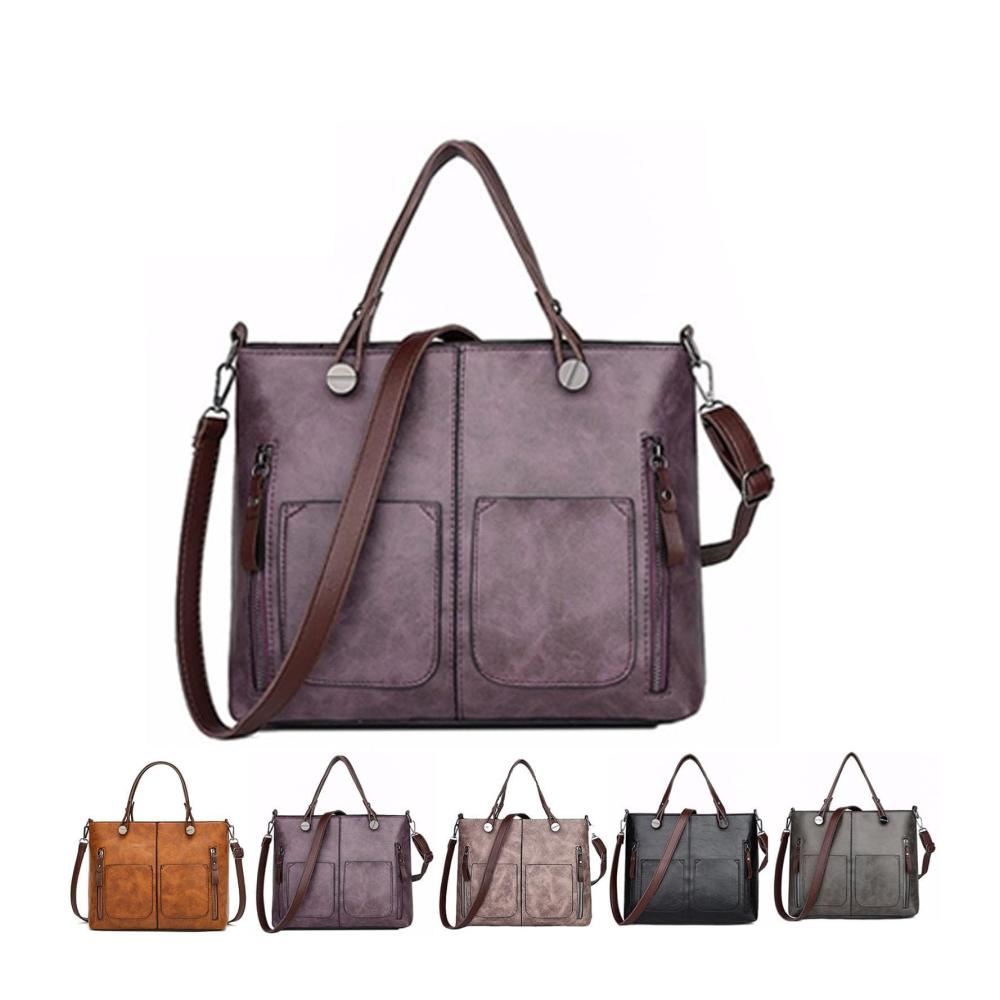 Verziertes Fotoalbenzubehör Damen Vintage Leder Schultertasche - Große Umhängetasche mit mehreren Taschen - Handtasche mit Kreuzkörper - Perfekt für Fotoliebhaber