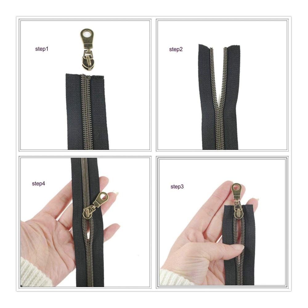 Nähprofis Traum Hochwertige 5 Nylon-Reißverschlüsse 9.1m auf Rolle braunes Band Antik Messing Metallic Zähne. Inklusive 25 Messing-Schieber. Perfekt für DIY Nähen Schneider & Handwerksprojekte