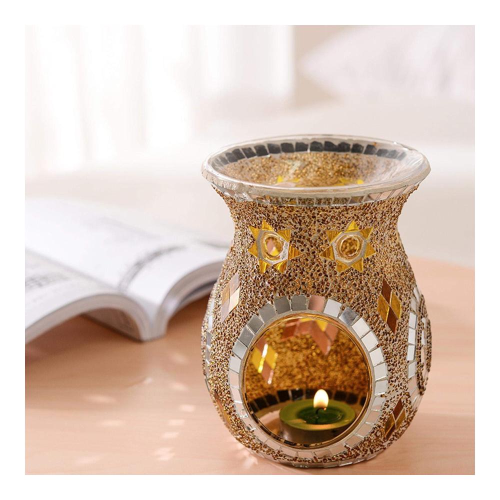Entspannende Atmosphäre Duftlampe Keramik Teelichthalter für Aroma Diffuser und Raumduft - Ätherische Öle und Wachs perfekt genießen