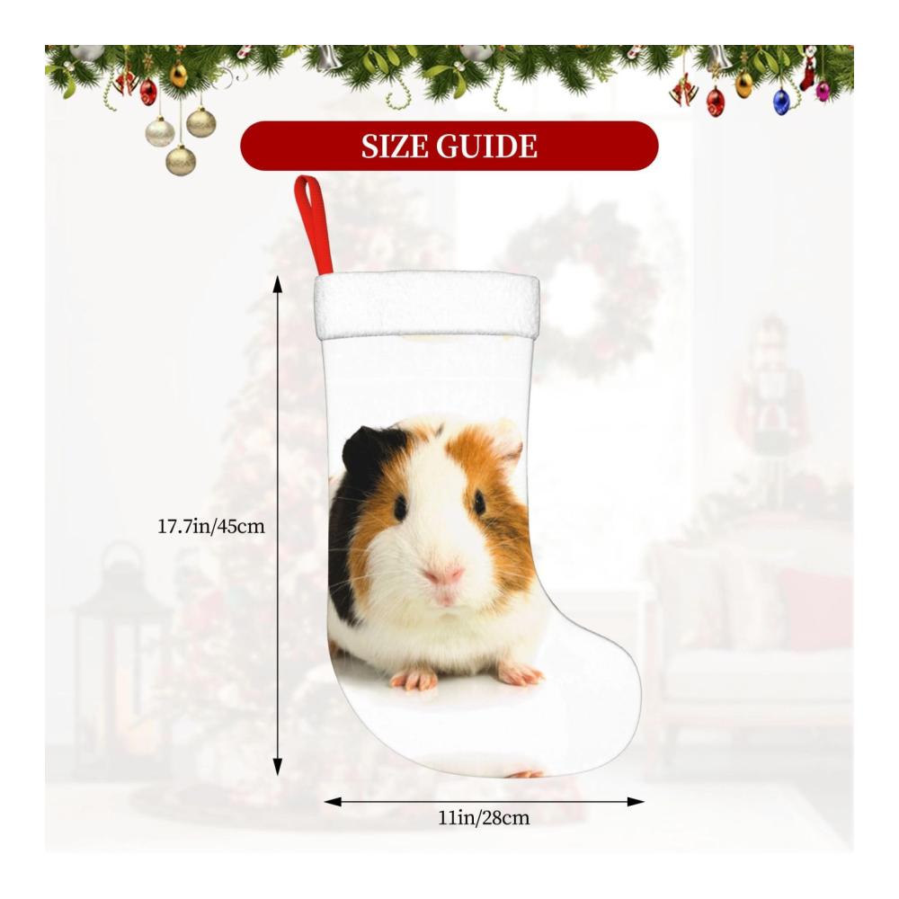 Personalisierter Nikolausstiefel Niedliche Meerschweinchen Weihnachtsstrümpfe für Familienurlaubsparty-Dekorationen. Perfekte Ergänzung für festliche Feierlichkeiten