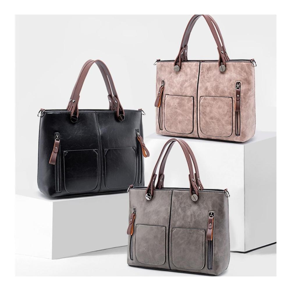 Verziertes Fotoalbenzubehör Damen Vintage Leder Schultertasche - Große Umhängetasche mit mehreren Taschen - Handtasche mit Kreuzkörper - Perfekt für Fotoliebhaber