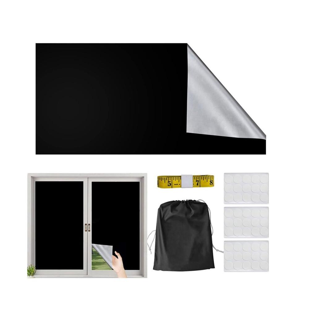 Verdunkelungsrollo | 100% Blickdicht | Auf Maß Zuschneidbar | Einfache Installation | Raffrollos & Jalousien für Schlafzimmer Büro & Reisen | Verschiedene Farben & Größen | Inkl. Befestigungsmaterial