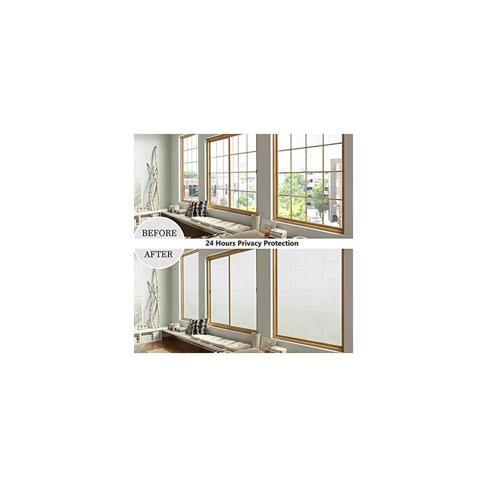 ZUHEGELA 70x400cm Fensterfolie Blickdicht - Selbstklebende Glasfolie für Bad - Mattierte Sichtschutzfolie für Fenster - Einfache Installation & Perfekter Datenschutz - Dekorative