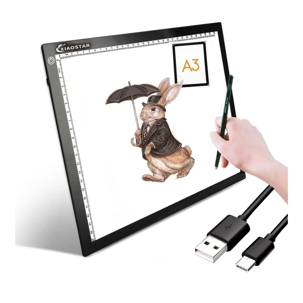 Leuchtkasten A3 für kreative Köpfe Einstellbare Leuchtplatte für perfektes Zeichnen und Diamond Painting – Innovativer leuchttisch mit Typ-C Schnittstelle ideal für Kinder und Künstler – Inklusive stilvoller Geschenkbox