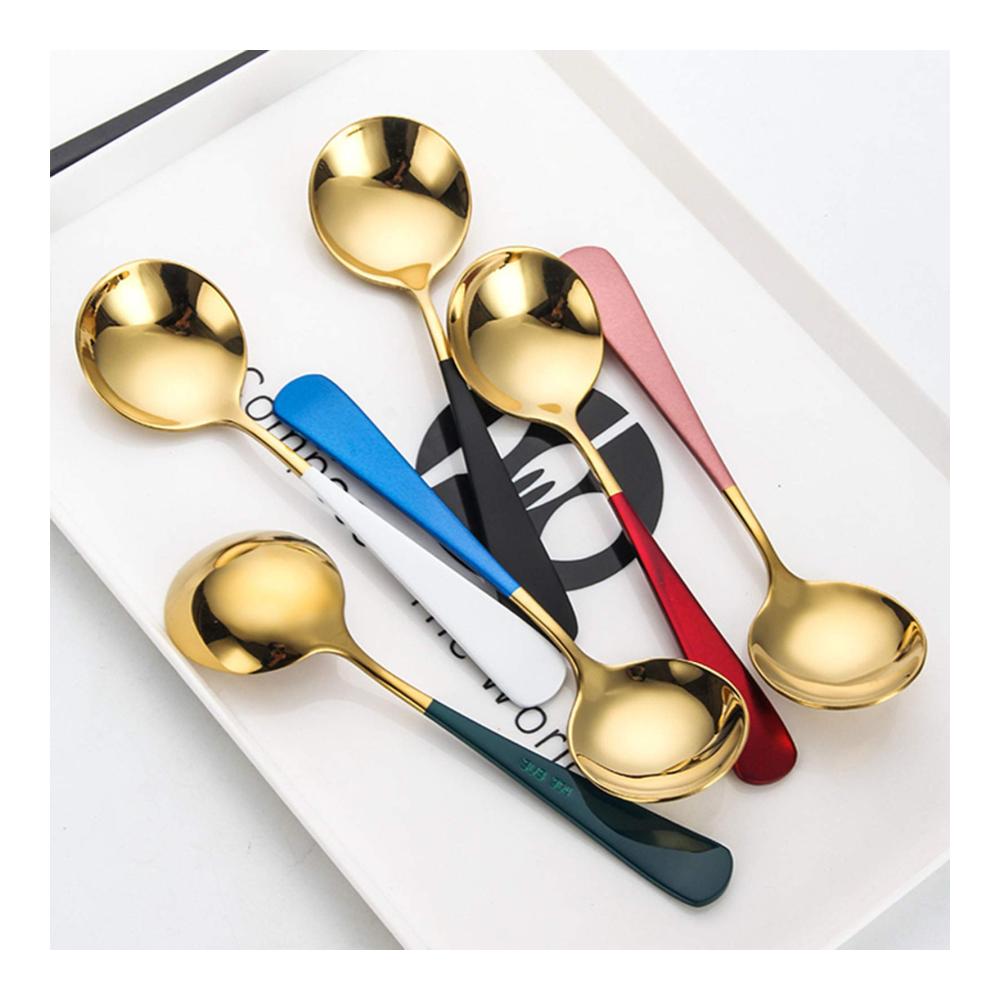 Entdecken Sie den Genuss – Suppenlöffel-Ensemble 4 elegante Edelstahl-Löffel für Suppe Dessert Tee & Kaffee - Perfektes Küchenzubehör für exquisiten Geschmack und Stil