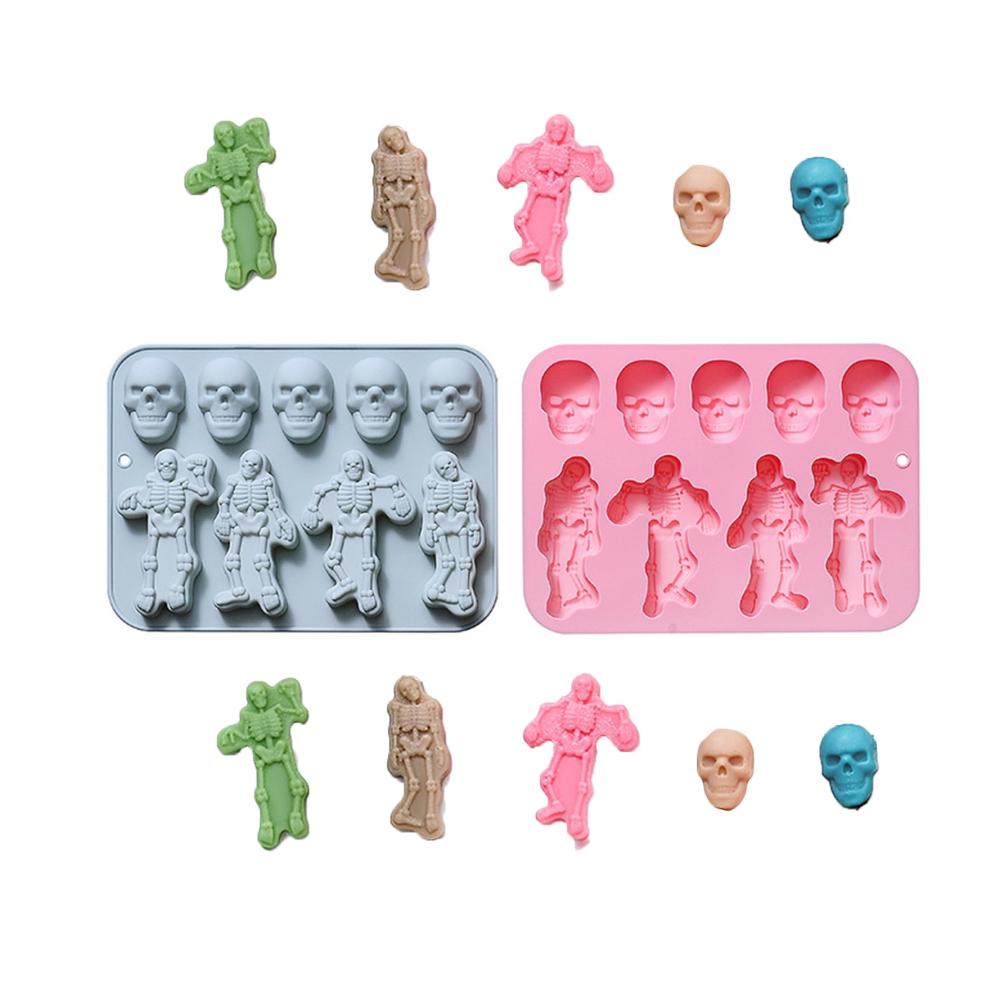 Premium Schokoladenformen Set 2 Stück Halloween-Kürbis & Grim Reaper Silikonformen für Süßigkeiten Kuchen & mehr - Ideal für Weihnachten & Partys