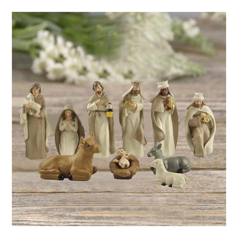 Entzückendes Weihnachtsszenen-Set mit Krippenfiguren aus hochwertigem Kunstharz - Perfektes Geschenk zur Festivaldekoration für Kinder und Erwachsene - Liebevoll gestaltete Figuren für eine magische Weihnachtsstimmung zu Hause