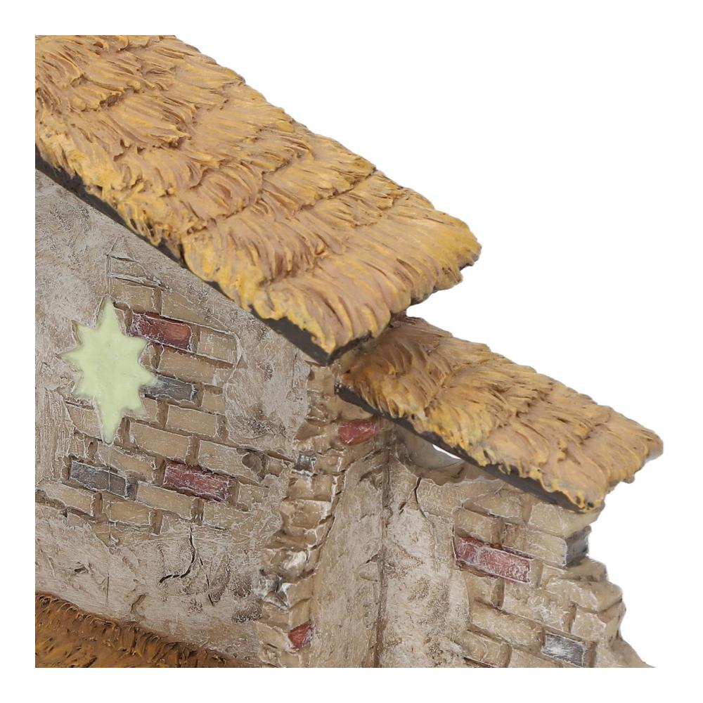 Weihnachts-Krippenstatuen – Fein detaillierte Krippenhütte für Desktop – Lebendige Weihnachtsdekoration aus Kunstharz – Perfekte Tischkrippen-Geschen