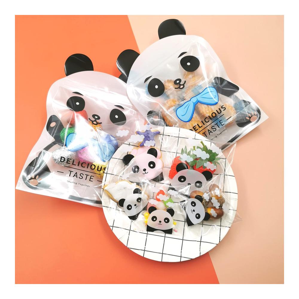 Spritzbeutel-Set | 300 Stk Panda-Selbstklebetüten für Kekse & Süßigkeiten | Inkl. 8 Panda-Frischhaltebeutel | 2 Größen | Perfekt für