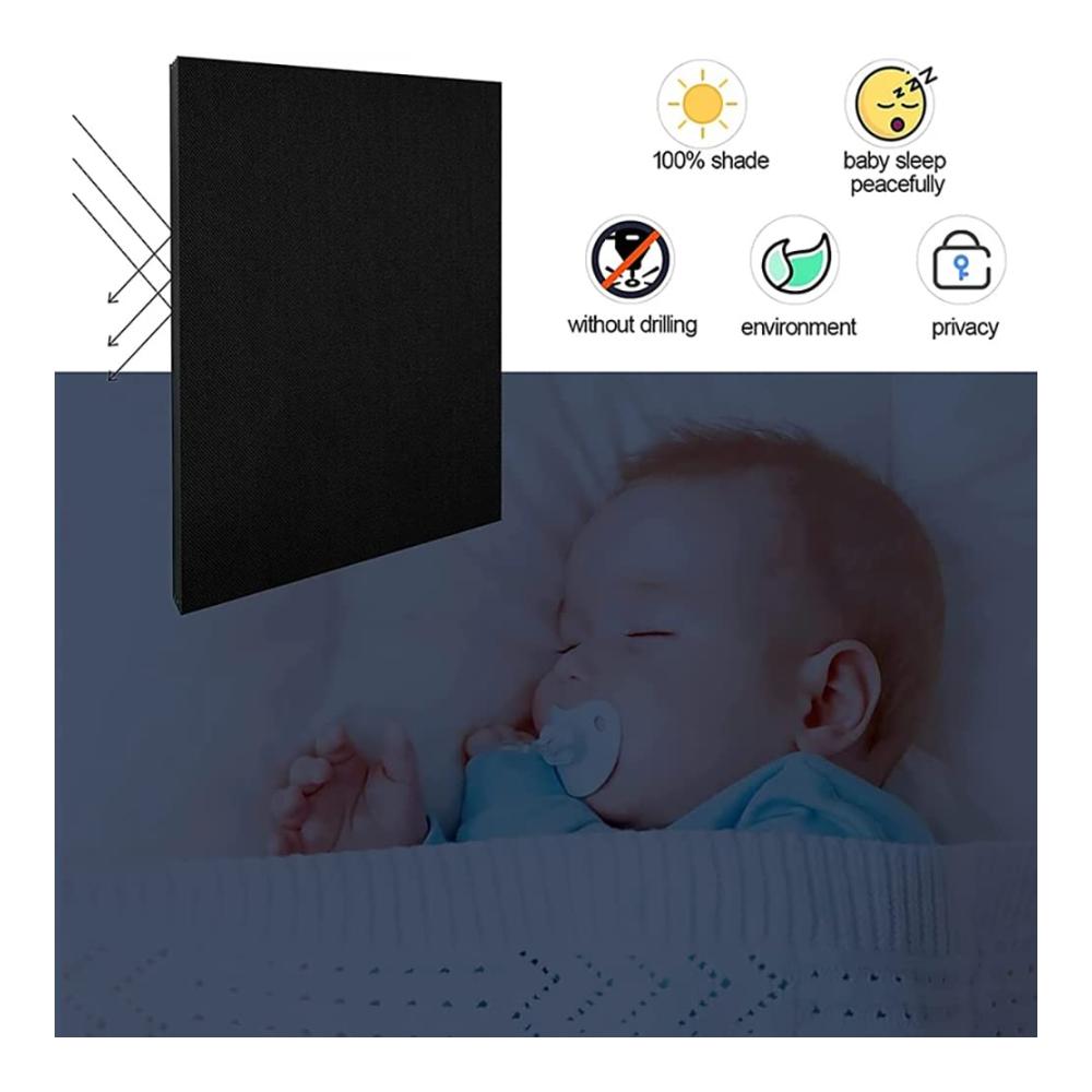 Seitenzug- & Springrollos für Fenster 100% Lichtschutz Verdunkelungsrollo 300x145 cm in Schwarz – Inklusive 30 Saugnäpfen & 15 Klettverschlüssen Ideal für Schlaf- & Kinderzimmer