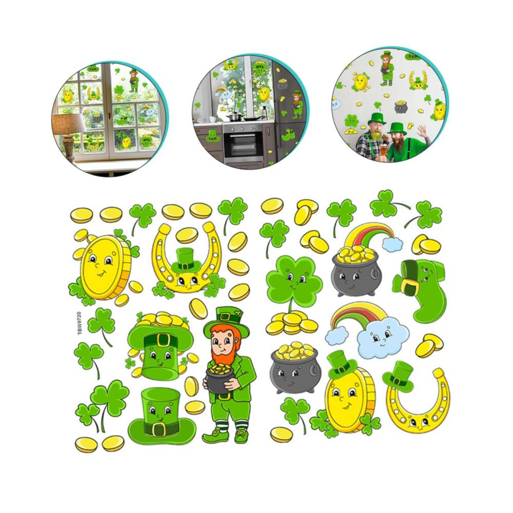 Entdecken Sie 1 Satz St. Patrick Fliesenaufkleber - Wandaufkleber mit Kleeblattmotiven für den St. Patricks Day - Fensterdekoration und Festival-Stimmung in Ihrem Zuhause
