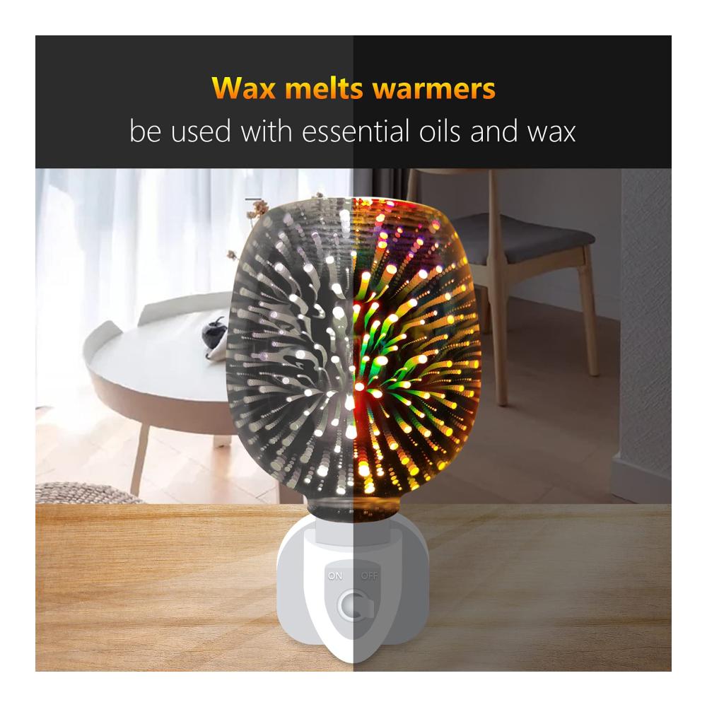 M MUNCASO 3D Öllampen Wachs-Wärmer | Elektrischer Duftlampen-Brenner für Zuhause | Aroma Lampe Nachtlicht | Wohnzimmer Dekoration | Romantische Beleuchtung | Inkl. 2 Ers