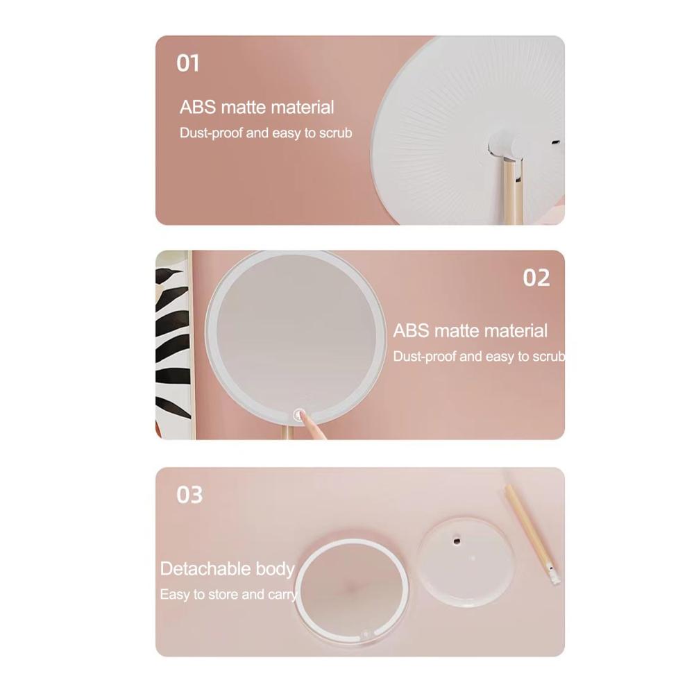 Erleuchten Sie Ihren Schminktisch! USB-wiederaufladbarer Tischspiegel mit LED-Lichtern - Beleuchteter Schminkspiegel mit Touch-Steuerung und 3 Farbmodi | Praktischer Spiegel für perfektes Make-up und Styling - Makeup-Spiegel für Was