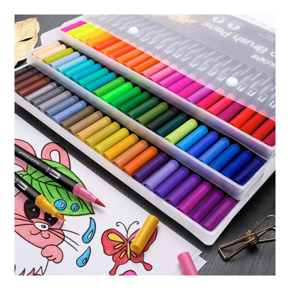 Künstlerischer Farbrausch 72 hochwertige Marker & Filzstifte mit zwei Spitzen für ultimatives Malvergnügen - Perfekt für Erwachsene und Kinder zum Malen Färben Skizzieren und Zeichnen. Entdecken Sie kreative Vielfalt in 72 lebendigen Far