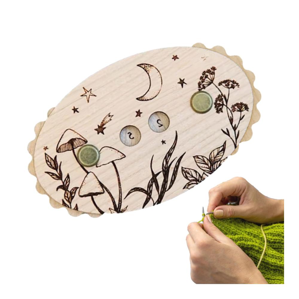 Strickreihenzähler aus Holz - Praktisches Häkelzubehör - Stabiler Reihenzähler für Strick- & Häkelprojekte - Ideales Nähwerkzeug & Bastelzubehör - Hochwertiger Strickzähler zum Zählen von Reihen