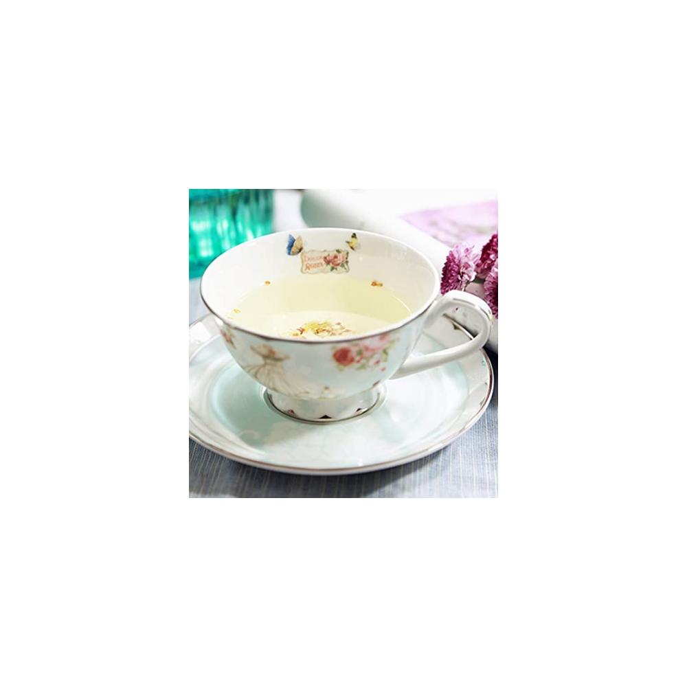 Elegantes Tassen- & Untertassenset für Teeliebhaber Knochenporzellan Kaffeetasse mit Blumenmuster Ideal für stilvollen Nachmittagstee