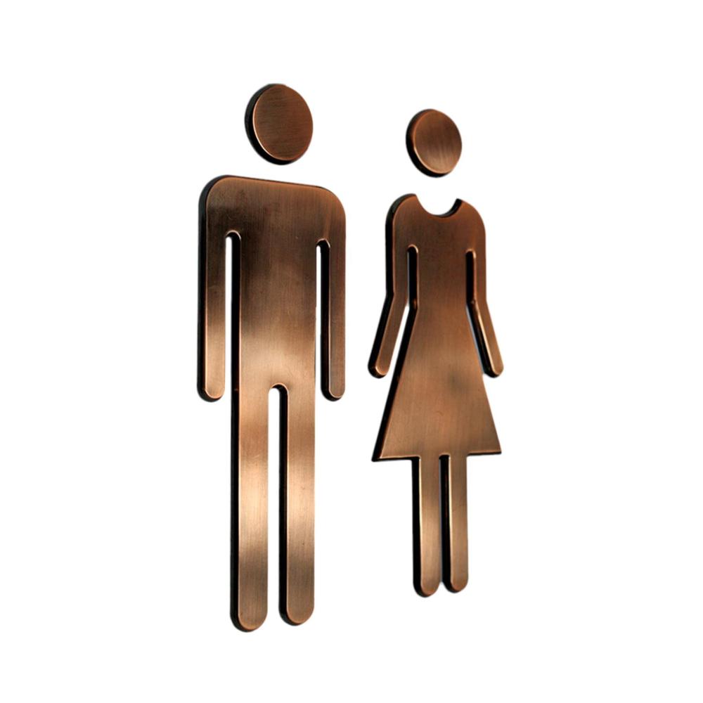 Antike Wand- & Türschilder 2er Set Klebende WC-Schilder für Damen und Herren. Stilvolle Toilettentür Aufkleber im Vintage-Look. Männer & Frauen Symbol für Ihr WC. Attraktiv