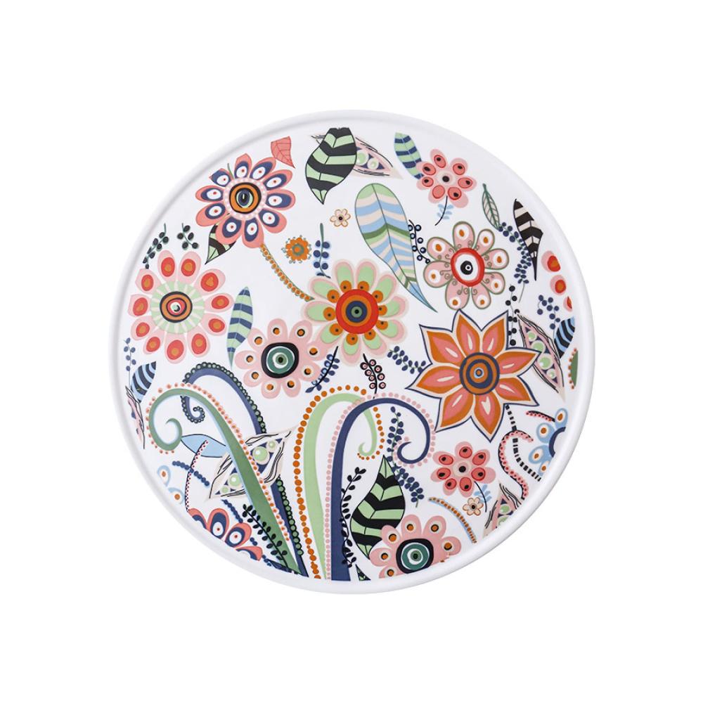 Bunte Salatteller aus Porzellan – Spülmaschinengeeignete Speise-Teller Set mit Flache Kuchenteller Dessertteller & Frühstücksteller 30 cm - Geschirr für Matt Teller Keram