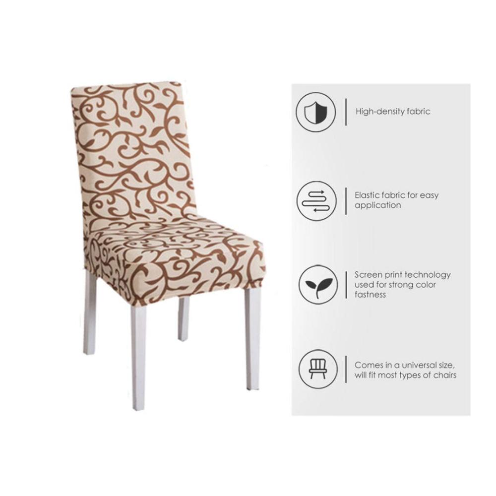 Elegante Hussen Set of 4 Champagner Freischwinger Stuhlhussen – Hochwertige bedruckte Stretch-Stuhlbezüge für stilvolle Sitzschutz. Knitterfrei & Waschbar. Perfekt für jeden Anlass