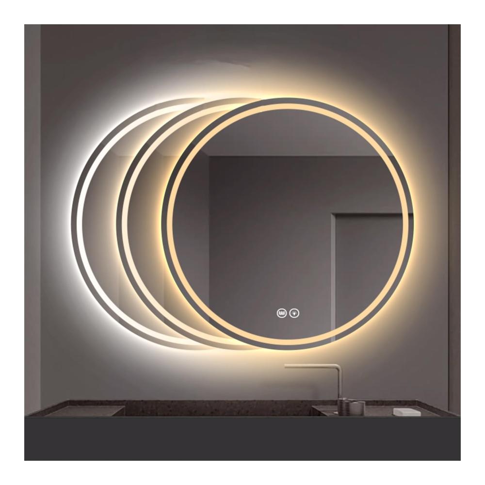 Entdecken Sie den Zauber des Lichts Runder Wandspiegel mit LED-Leuchten für stilvolle Akzente im Wohnzimmer Schlafzimmer Schminktisch und Flur. Perfekt montierter Kosmetikspiegel für den eleganten Eingangsbereich. Bringen Sie Glanz in Ihr Zuhause