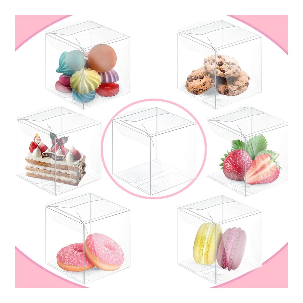 50 Stück Kleine Transparente Würfelboxen für Gastgeschenke - Ideal für Süßigkeiten und Schokolade - Perfekt für Partys und Veranstaltungen
